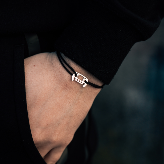 F1 Steering Wheel Silver Bracelet